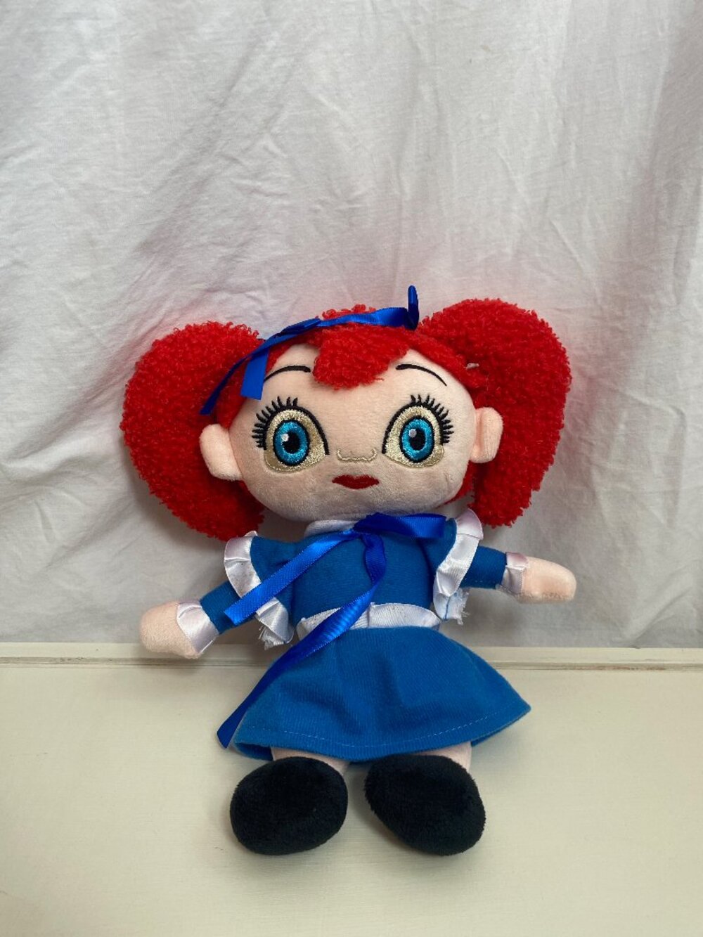 Poppy Playtime Poppy Doll Plush 15" Red Hair/Blue Dress Blue Eyes